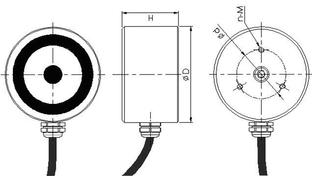 圓形電永磁起重器尺寸示意圖